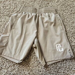 Perfect Game Baseball Boys Brown/khaki Performance Shorts with Elastic Waist